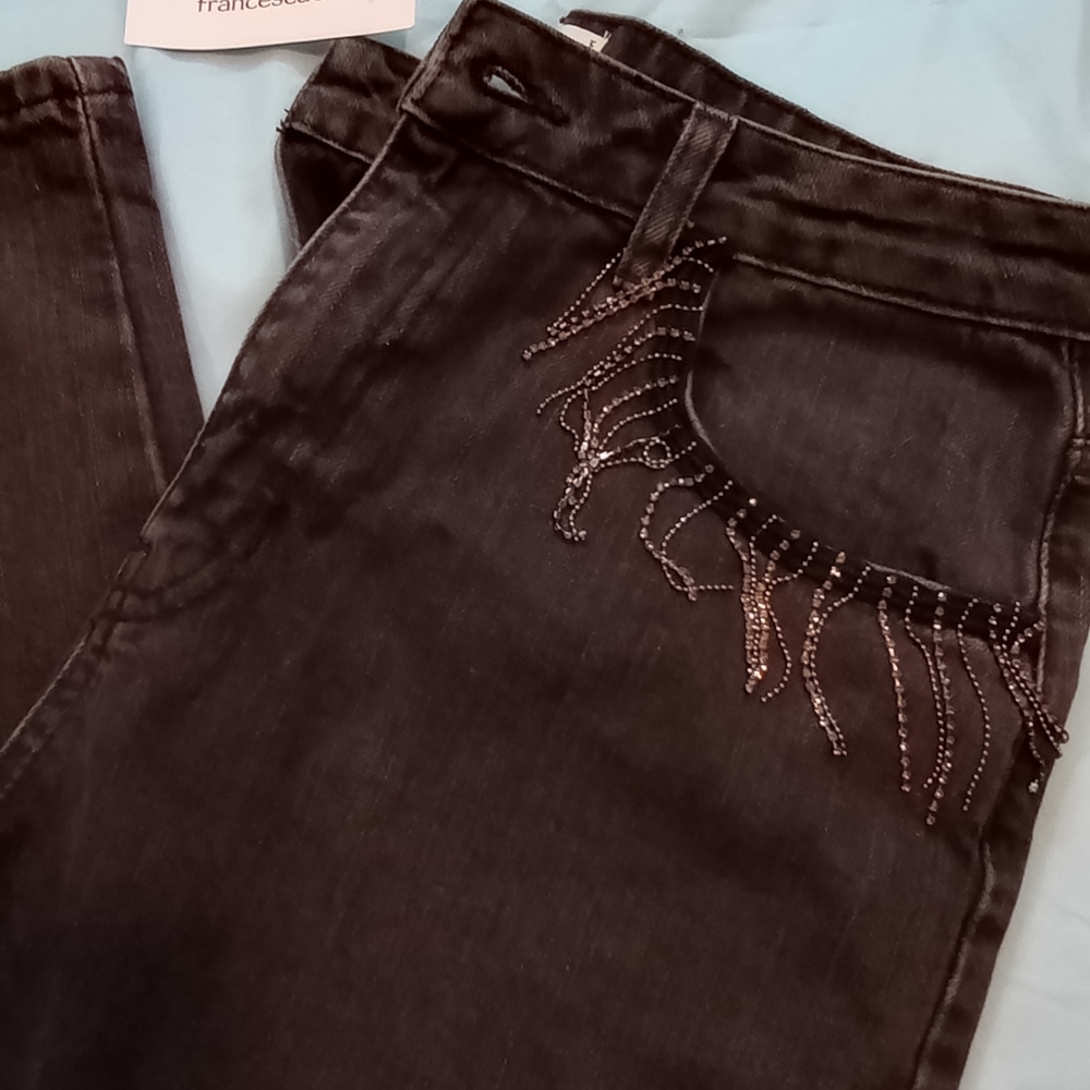 Francesca's Collections Dark Gray Straight Leg Jeans - Picture 8 of 9